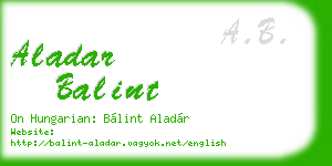 aladar balint business card
