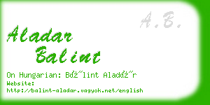 aladar balint business card